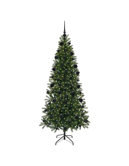 Albero di Natale artificiale con 300 LED Verde 210 cm PE e PVC
