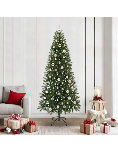 Albero di Natale artificiale con 300 LED Verde 210 cm PE e PVC