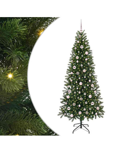 Albero di Natale artificiale con 300 LED Verde 210 cm PE e PVC