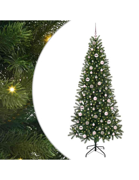 Albero di Natale artificiale con 300 LED Verde 210 cm PE e PVC