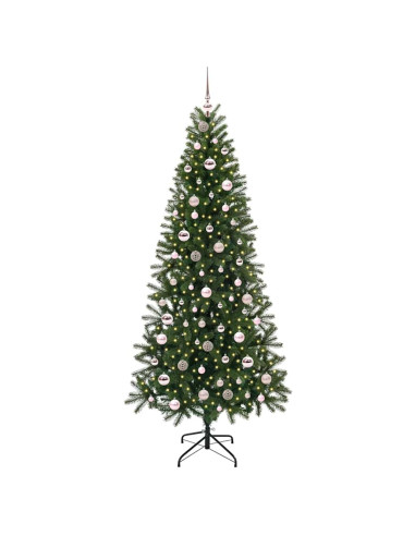 Albero di Natale artificiale con 300 LED Verde 210 cm PE e PVC