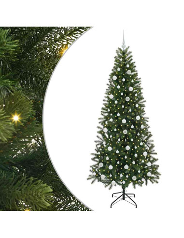 Albero di Natale artificiale con 300 LED Verde 210 cm PE e PVC