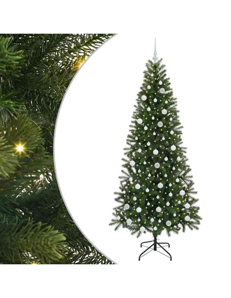 Albero di Natale artificiale con 300 LED Verde 210 cm PE e PVC
