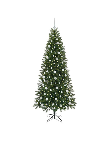 Albero di Natale artificiale con 300 LED Verde 210 cm PE e PVC