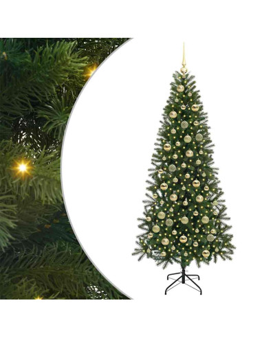 Albero di Natale artificiale con 300 LED Verde 210 cm PE e PVC