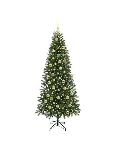 Albero di Natale artificiale con 300 LED Verde 210 cm PE e PVC