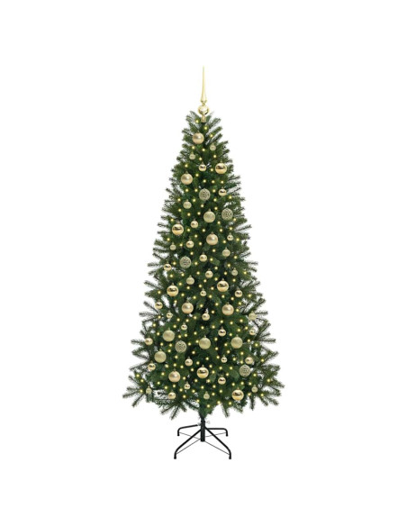 Albero di Natale artificiale con 300 LED Verde 210 cm PE e PVC