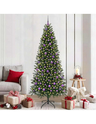 Albero di Natale artificiale con 300 LED Verde 210 cm PE e PVC