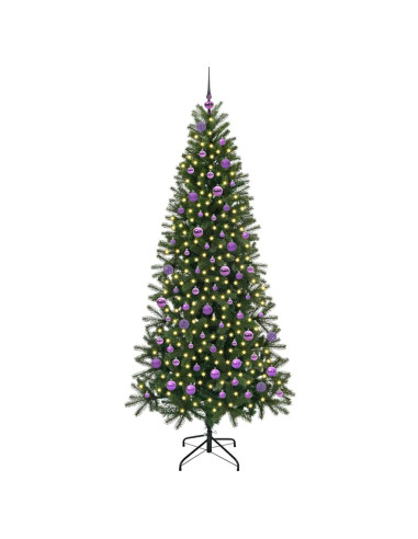 Albero di Natale artificiale con 300 LED Verde 210 cm PE e PVC