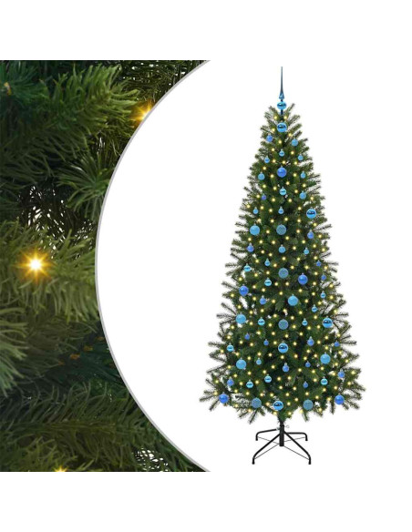 Albero di Natale artificiale con 300 LED Verde 210 cm PE e PVC