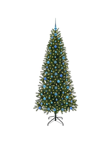 Albero di Natale artificiale con 300 LED Verde 210 cm PE e PVC