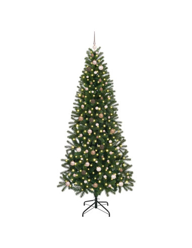 Albero di Natale artificiale con 300 LED Verde 240 cm PE e PVC