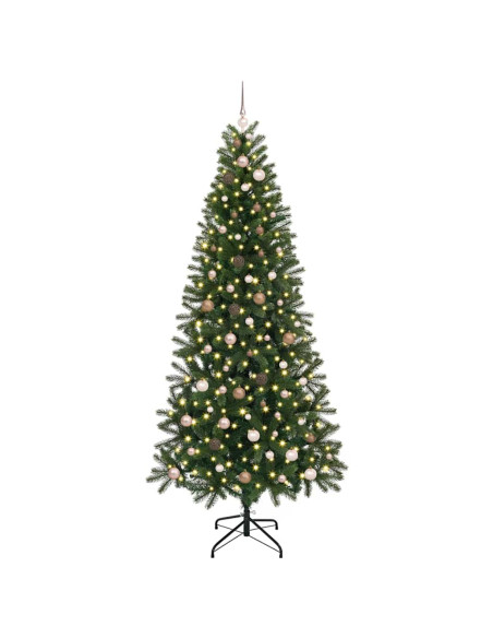 Albero di Natale artificiale con 300 LED Verde 240 cm PE e PVC