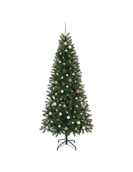 Albero di Natale artificiale con 300 LED Verde 240 cm PE e PVC