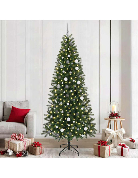 Albero di Natale artificiale con 300 LED Verde 240 cm PE e PVC