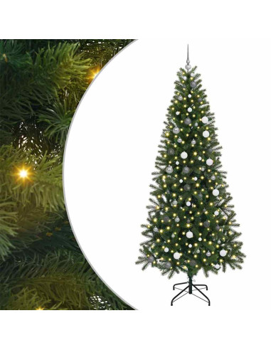 Albero di Natale artificiale con 300 LED Verde 240 cm PE e PVC
