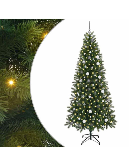 Albero di Natale artificiale con 300 LED Verde 240 cm PE e PVC