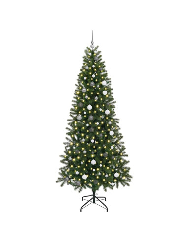 Albero di Natale artificiale con 300 LED Verde 240 cm PE e PVC