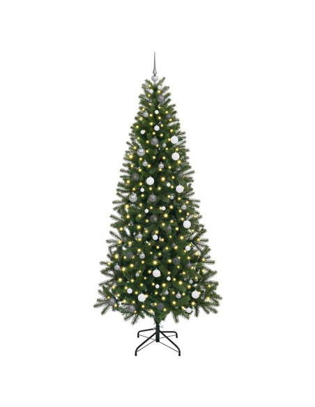 Albero di Natale artificiale con 300 LED Verde 240 cm PE e PVC