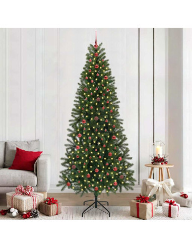 Albero di Natale artificiale con 300 LED Verde 240 cm PE e PVC