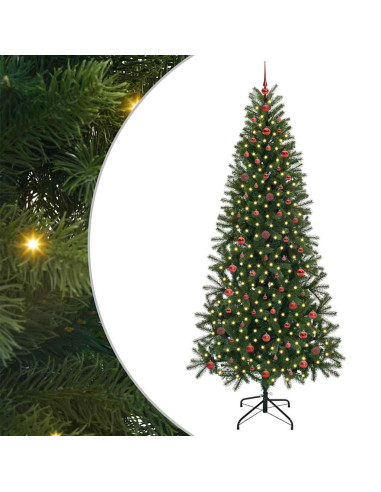 Albero di Natale artificiale con 300 LED Verde 240 cm PE e PVC