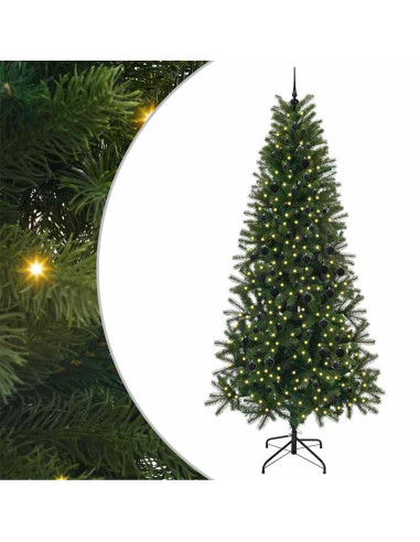 Albero di Natale artificiale con 300 LED Verde 240 cm PE e PVC