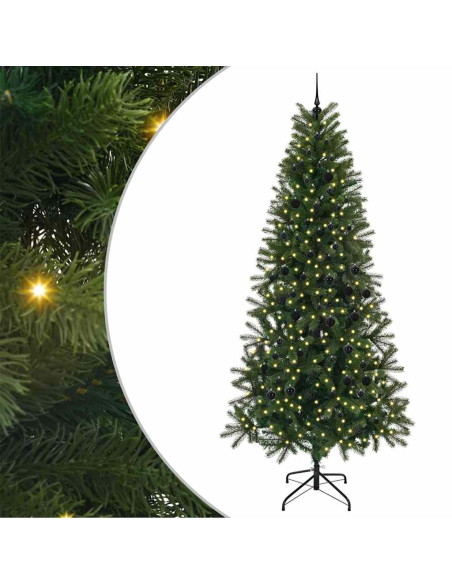 Albero di Natale artificiale con 300 LED Verde 240 cm PE e PVC