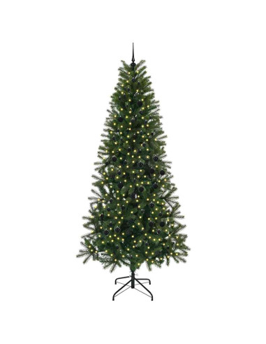 Albero di Natale artificiale con 300 LED Verde 240 cm PE e PVC