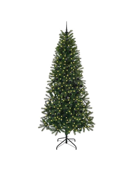 Albero di Natale artificiale con 300 LED Verde 240 cm PE e PVC
