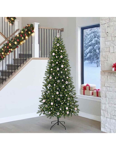 Albero di Natale artificiale con 300 LED Verde 240 cm PE e PVC