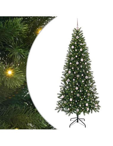 Albero di Natale artificiale con 300 LED Verde 240 cm PE e PVC