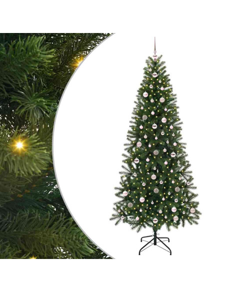 Albero di Natale artificiale con 300 LED Verde 240 cm PE e PVC