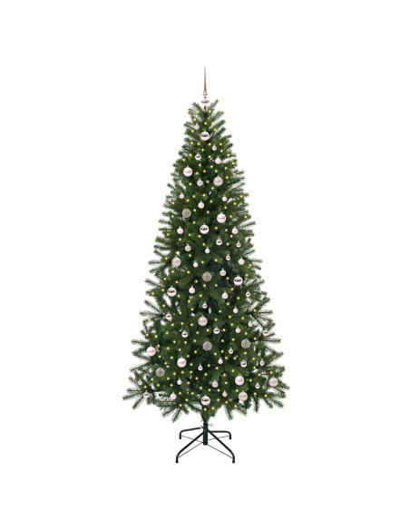 Albero di Natale artificiale con 300 LED Verde 240 cm PE e PVC