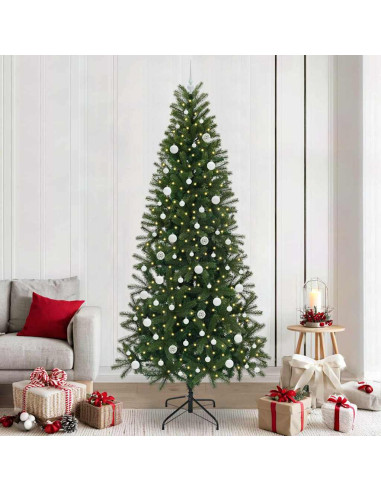Albero di Natale artificiale con 300 LED Verde 240 cm PE e PVC