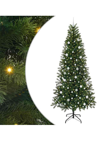 Albero di Natale artificiale con 300 LED Verde 240 cm PE e PVC