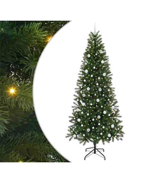 Albero di Natale artificiale con 300 LED Verde 240 cm PE e PVC