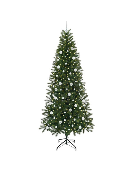 Albero di Natale artificiale con 300 LED Verde 240 cm PE e PVC