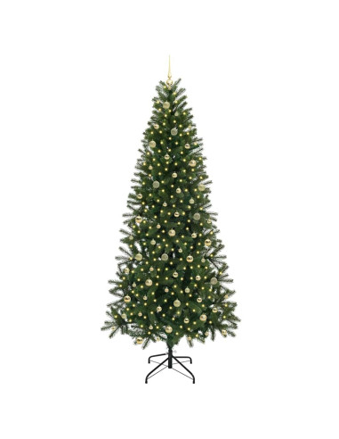 Albero di Natale artificiale con 300 LED Verde 240 cm PE e PVC