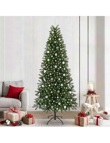 Albero di Natale artificiale con 300 LED Verde 240 cm PE e PVC