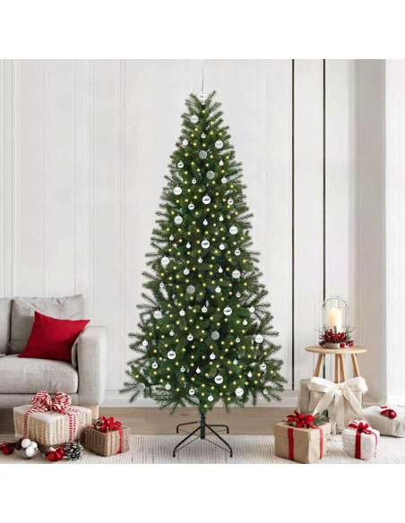 Albero di Natale artificiale con 300 LED Verde 240 cm PE e PVC