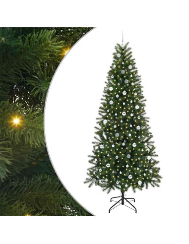 Albero di Natale artificiale con 300 LED Verde 240 cm PE e PVC