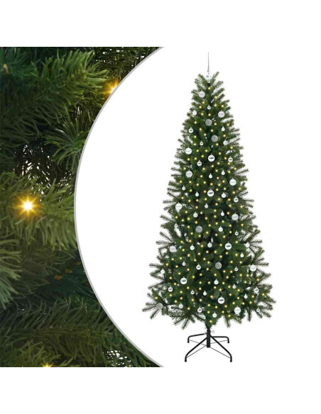 Albero di Natale artificiale con 300 LED Verde 240 cm PE e PVC