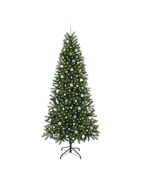 Albero di Natale artificiale con 300 LED Verde 240 cm PE e PVC