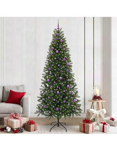 Albero di Natale artificiale con 300 LED Verde 240 cm PE e PVC