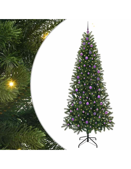 Albero di Natale artificiale con 300 LED Verde 240 cm PE e PVC