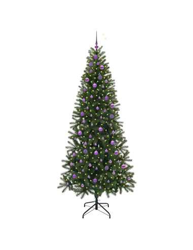 Albero di Natale artificiale con 300 LED Verde 240 cm PE e PVC