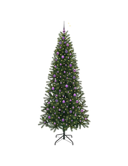 Albero di Natale artificiale con 300 LED Verde 240 cm PE e PVC