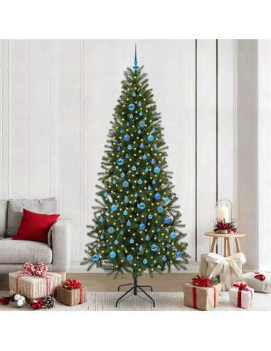 Albero di Natale artificiale con 300 LED Verde 240 cm PE e PVC