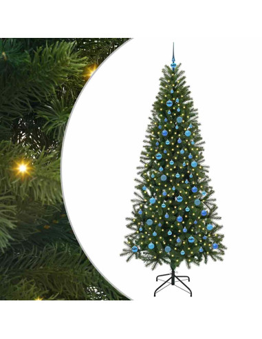 Albero di Natale artificiale con 300 LED Verde 240 cm PE e PVC