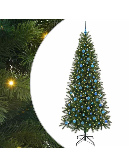 Albero di Natale artificiale con 300 LED Verde 240 cm PE e PVC